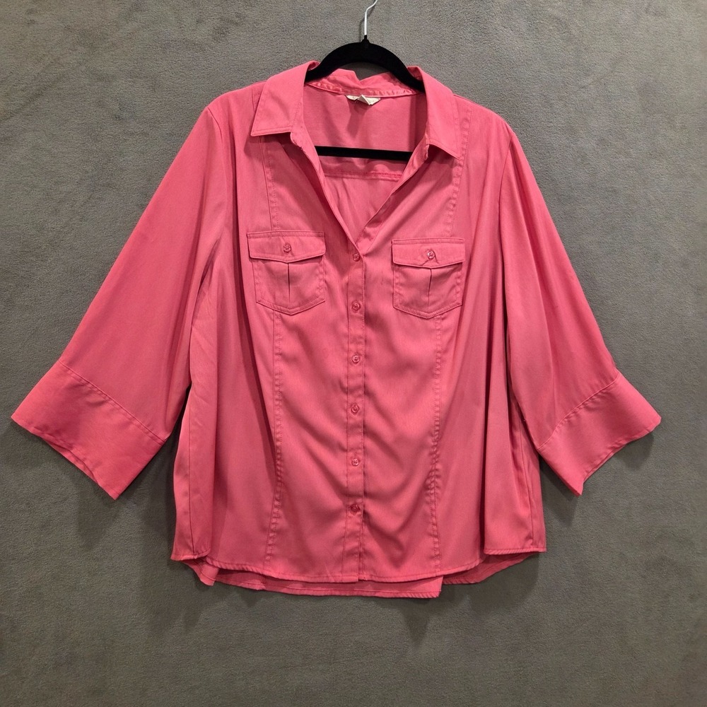 Cato Button-Up Shirt Women's Size 18/20W Preppy Office Casual‎ Classic